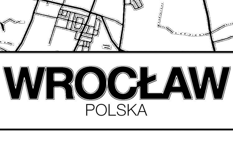 Wall Poster City Map: Wrocław - black and white map of Wrocław with city name 123840 additionalImage 10