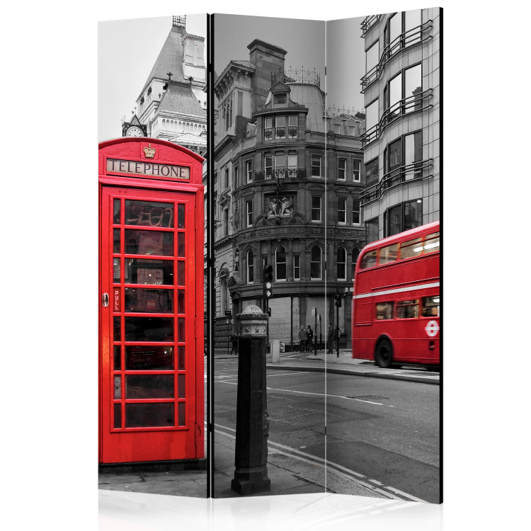 Room Divider Screen Icons of London (3-piece) - English street with architecture backdrop 124140