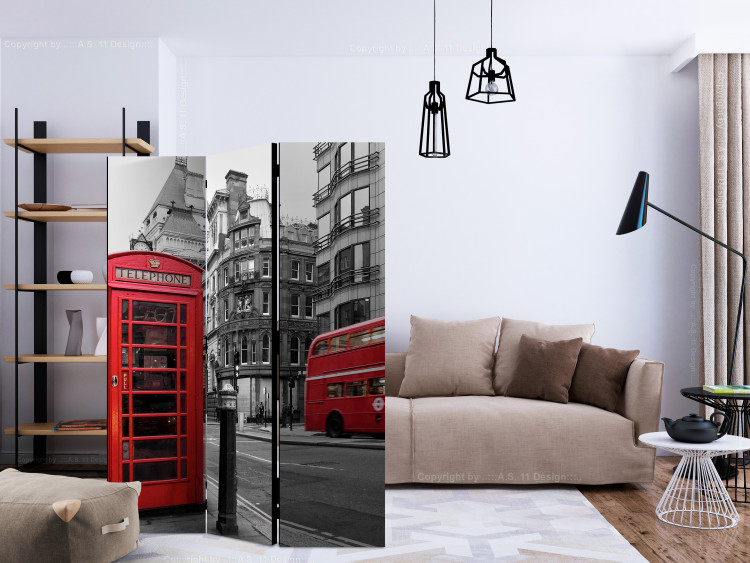 Room Divider Screen Icons of London (3-piece) - English street with architecture backdrop 124140 additionalImage 4