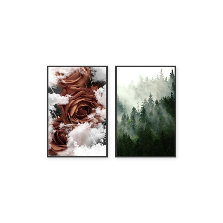 Set of wall art Rose and Forest 124940 additionalImage 1