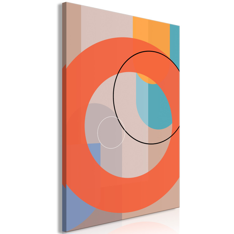 Canvas Art Print Circles and semicircles - multicoloured figures on beige background 126640 additionalImage 2