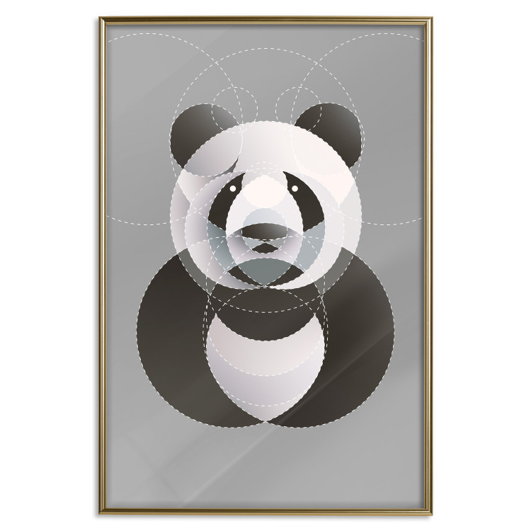 Poster Panda in Circles - abstract black panda made of geometric figures 126940 additionalImage 17