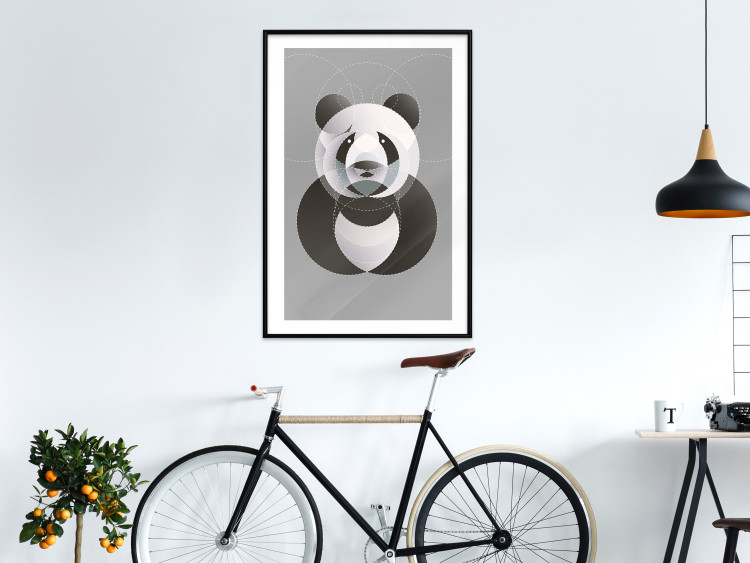 Poster Panda in Circles - abstract black panda made of geometric figures 126940 additionalImage 18