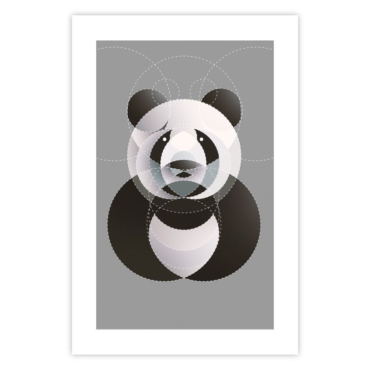 Poster Panda in Circles - abstract black panda made of geometric figures 126940 additionalImage 19