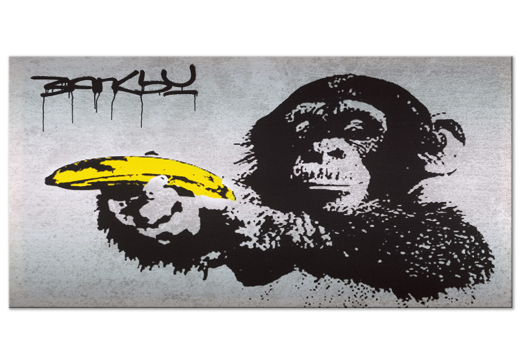 Large canvas print Monkey with Banana Gun by Banksy II [Large Format] 128540