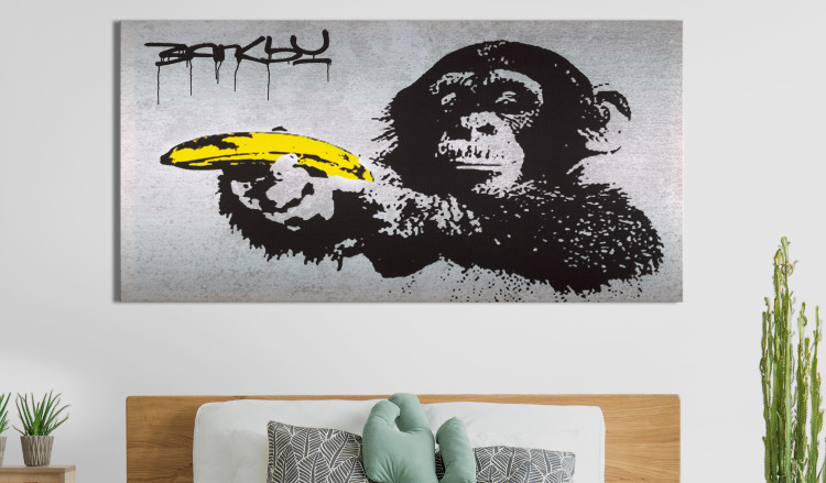 Large canvas print Monkey with Banana Gun by Banksy II [Large Format] 128540 additionalImage 5