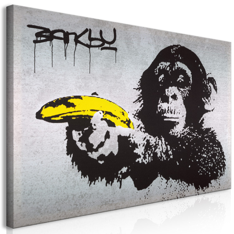 Large canvas print Monkey with Banana Gun by Banksy II [Large Format] 128540 additionalImage 2