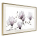 Poster Painted Magnolias - composition of plants with white flowers on a light background 128640 additionalThumb 2