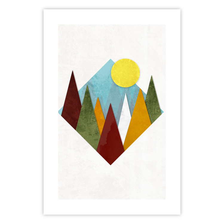 Wall Poster Mountain Morning - geometric abstraction with colorful mountain landscape 129340 additionalImage 25
