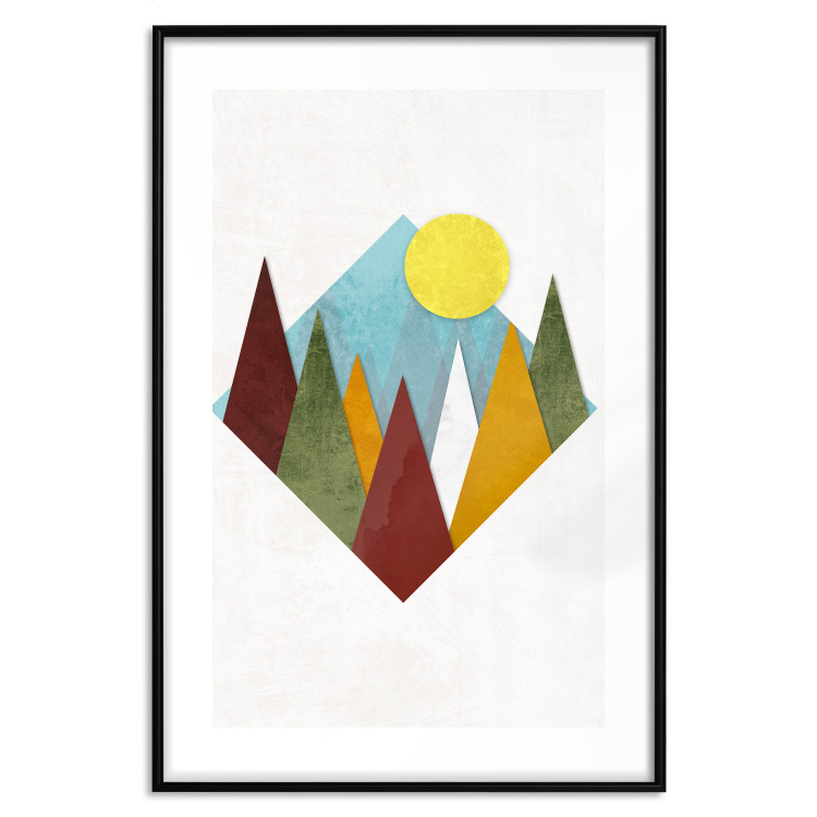 Wall Poster Mountain Morning - geometric abstraction with colorful mountain landscape 129340 additionalImage 15
