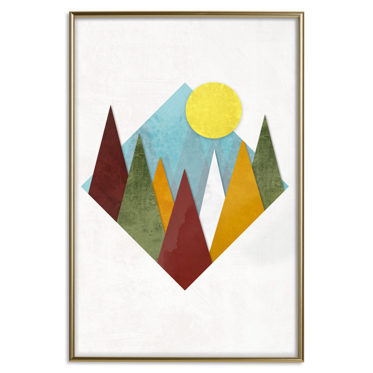 Wall Poster Mountain Morning - geometric abstraction with colorful mountain landscape 129340 additionalImage 17