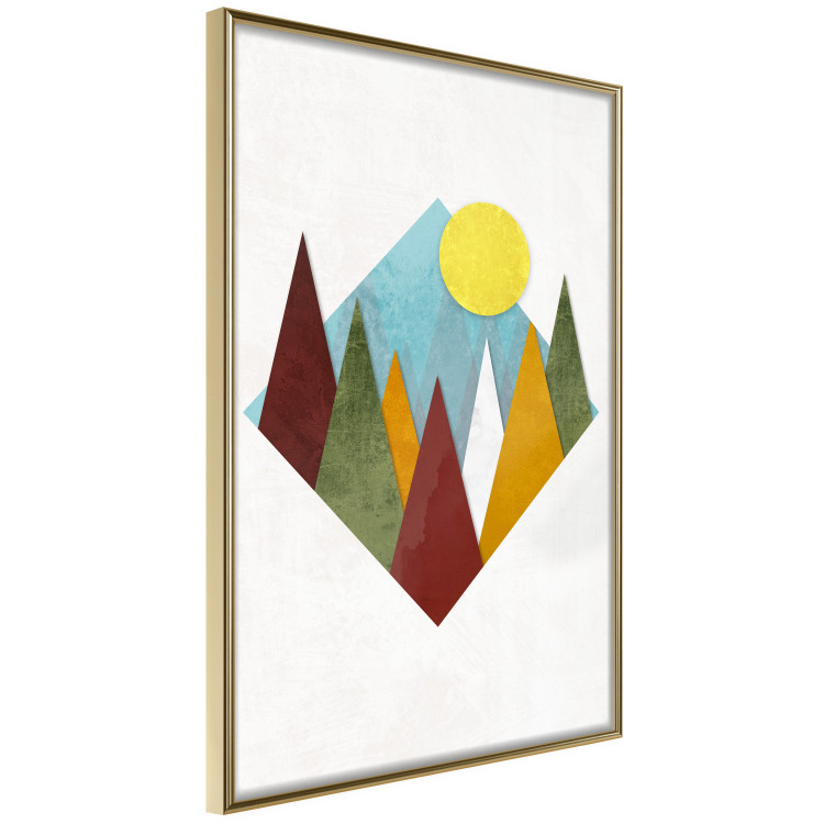 Wall Poster Mountain Morning - geometric abstraction with colorful mountain landscape 129340 additionalImage 12