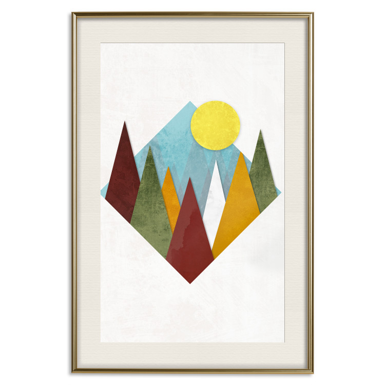 Wall Poster Mountain Morning - geometric abstraction with colorful mountain landscape 129340 additionalImage 20