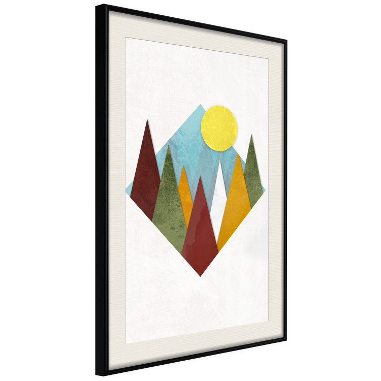 Wall Poster Mountain Morning - geometric abstraction with colorful mountain landscape 129340 additionalImage 2