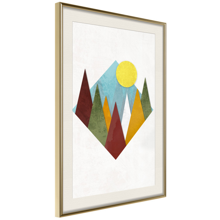 Wall Poster Mountain Morning - geometric abstraction with colorful mountain landscape 129340 additionalImage 3