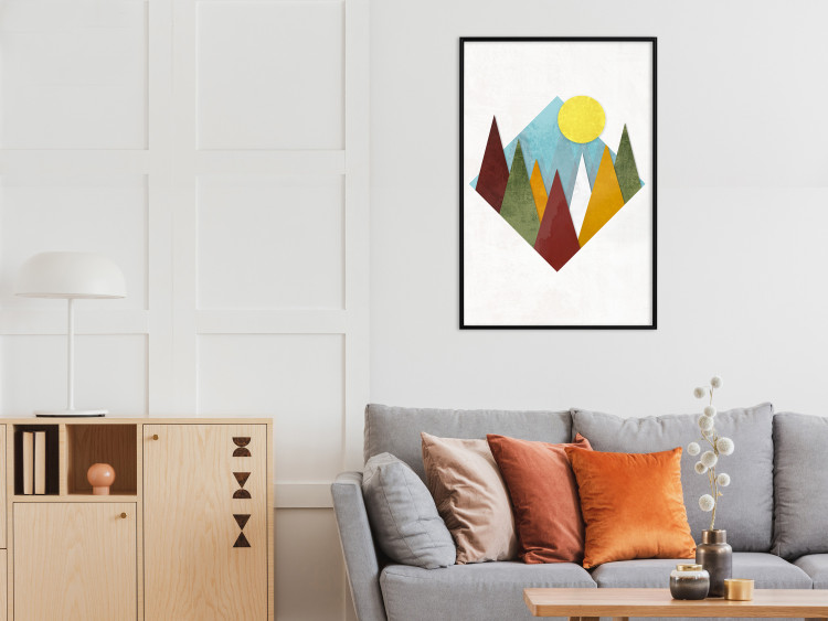 Wall Poster Mountain Morning - geometric abstraction with colorful mountain landscape 129340 additionalImage 6