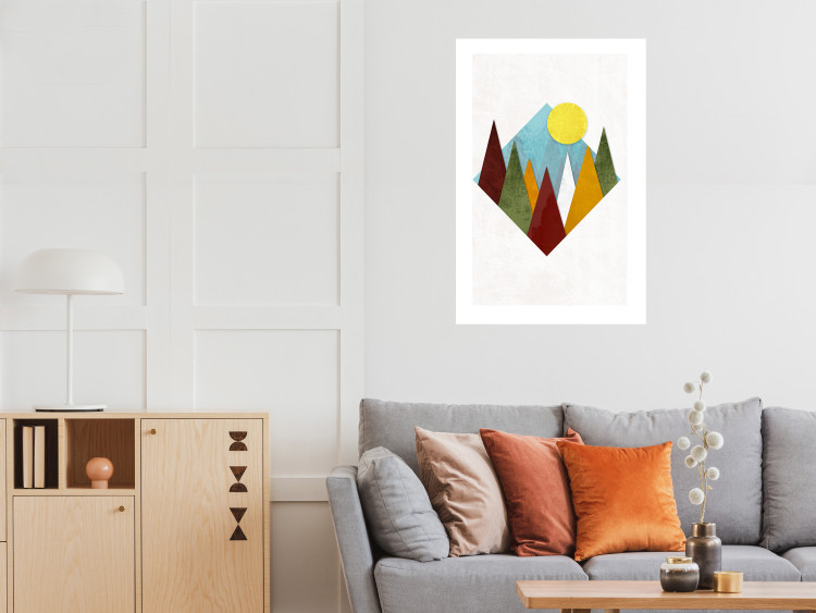 Wall Poster Mountain Morning - geometric abstraction with colorful mountain landscape 129340 additionalImage 5