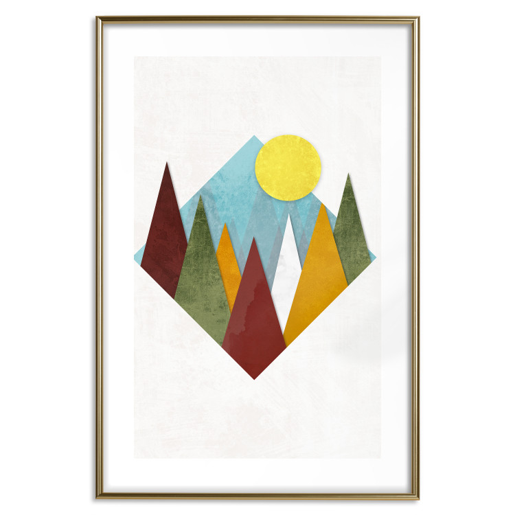 Wall Poster Mountain Morning - geometric abstraction with colorful mountain landscape 129340 additionalImage 14