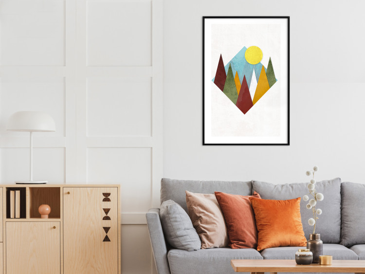 Wall Poster Mountain Morning - geometric abstraction with colorful mountain landscape 129340 additionalImage 23