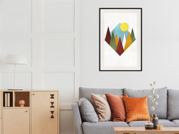 Wall Poster Mountain Morning - geometric abstraction with colorful mountain landscape 129340 additionalImage 24