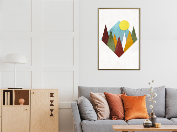 Wall Poster Mountain Morning - geometric abstraction with colorful mountain landscape 129340 additionalImage 7