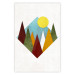 Wall Poster Mountain Morning - geometric abstraction with colorful mountain landscape 129340
