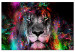 Canvas Art Print Sun of Africa (1-part) wide - abstract colorful lion motif 129540