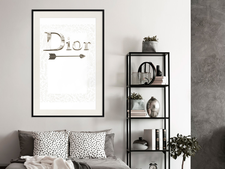 Poster Silver Dior - English text with a slight floral motif 130340 additionalImage 21