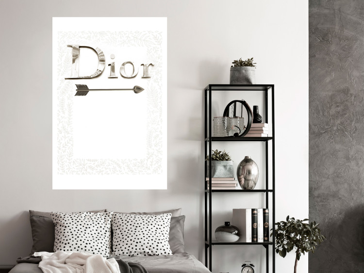 Poster Silver Dior - English text with a slight floral motif 130340 additionalImage 2