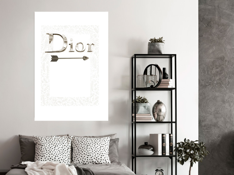 Poster Silver Dior - English text with a slight floral motif 130340 additionalImage 5