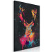 Canvas Print Striking Stag (1-piece) Vertical - colorful abstract deer 130440 additionalThumb 2
