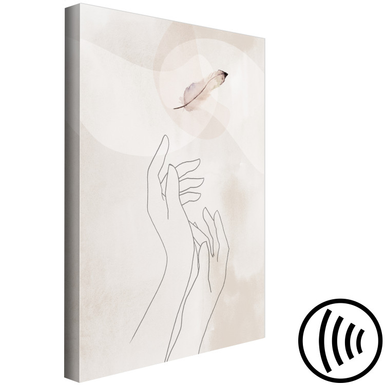 Canvas Perfect Lightness (1-piece) Vertical - abstract hand line art 130840 additionalImage 6