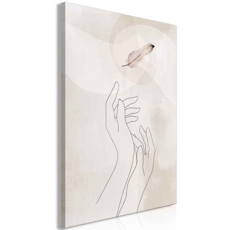 Canvas Perfect Lightness (1-piece) Vertical - abstract hand line art 130840 additionalImage 2