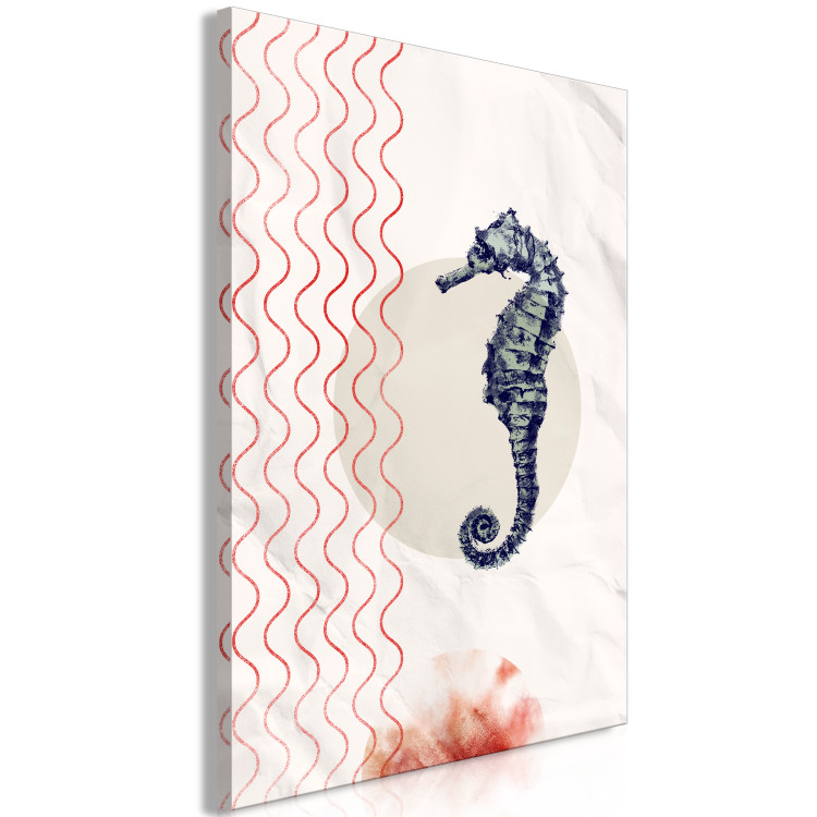 Canvas Print Seahorse - children's abstraction on background imitating paper 131640 additionalImage 2