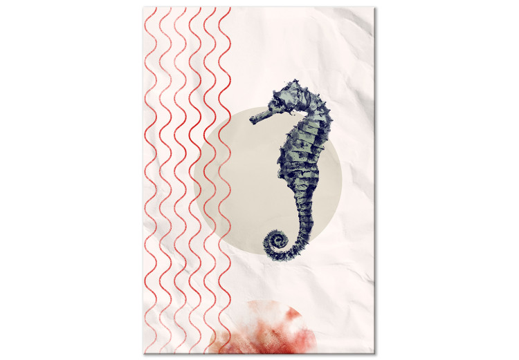 Canvas Print Seahorse - children's abstraction on background imitating paper 131640