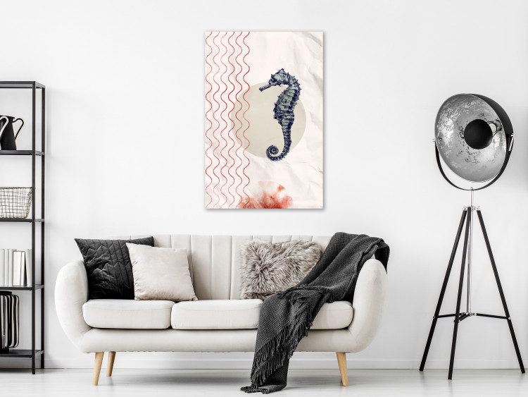 Canvas Print Seahorse - children's abstraction on background imitating paper 131640 additionalImage 3