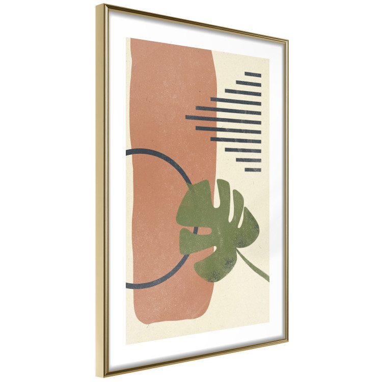 Wall Poster Nature's Geometry - green leaf among figures in an abstract motif 131840 additionalImage 7
