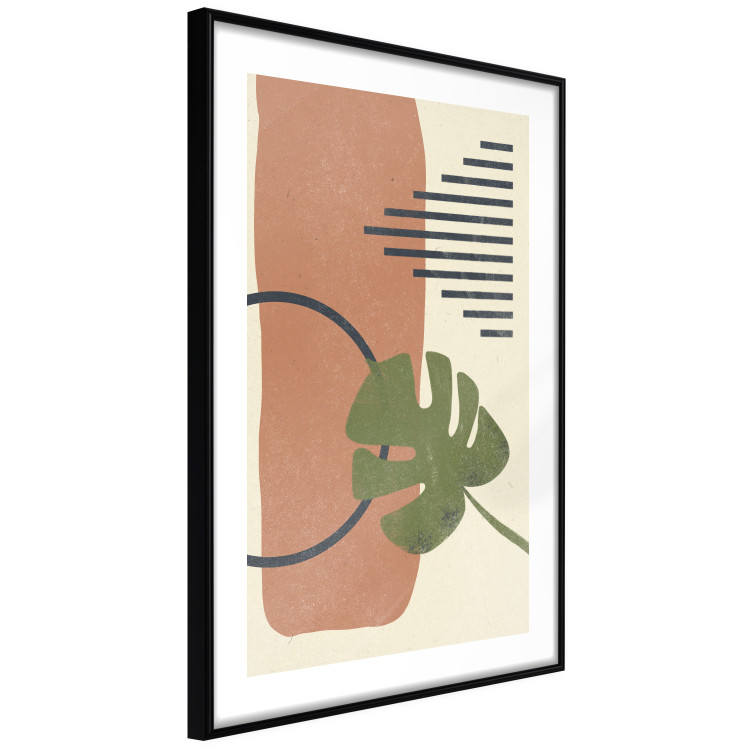Wall Poster Nature's Geometry - green leaf among figures in an abstract motif 131840 additionalImage 6