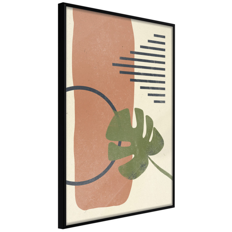 Wall Poster Nature's Geometry - green leaf among figures in an abstract motif 131840 additionalImage 13