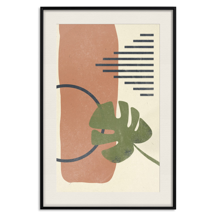 Wall Poster Nature's Geometry - green leaf among figures in an abstract motif 131840 additionalImage 19