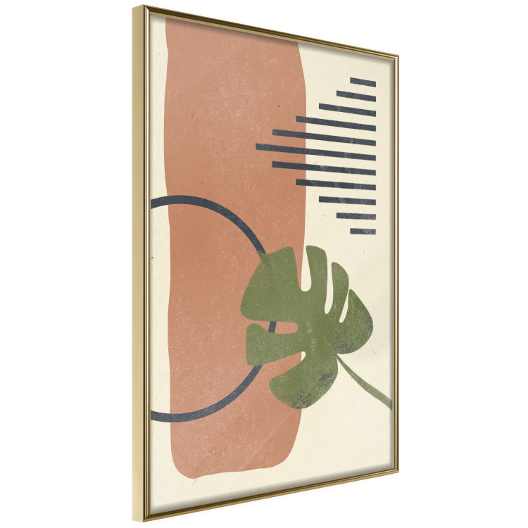 Wall Poster Nature's Geometry - green leaf among figures in an abstract motif 131840 additionalImage 12