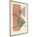Wall Poster Nature's Geometry - green leaf among figures in an abstract motif 131840 additionalThumb 3