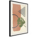 Wall Poster Nature's Geometry - green leaf among figures in an abstract motif 131840 additionalThumb 2
