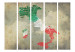 Room Divider Screen Viva Roma! II (5-piece) - Italian phrases shaped like the country 132640 additionalThumb 3