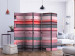 Folding Screen Pink Manor II (5-piece) - wooden stripes in shades of pink 132740 additionalThumb 2