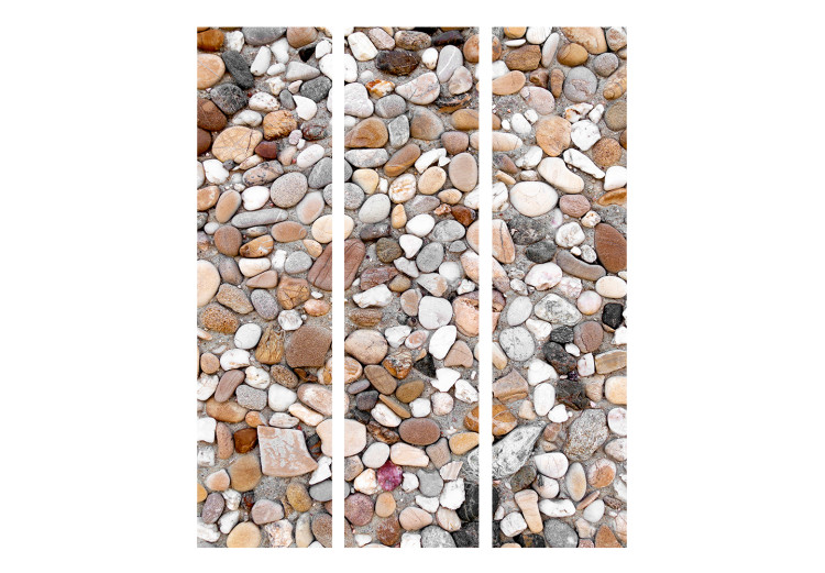 Room Divider Stone Beach (3-piece) - colorful mosaic made of stones 132940 additionalImage 3