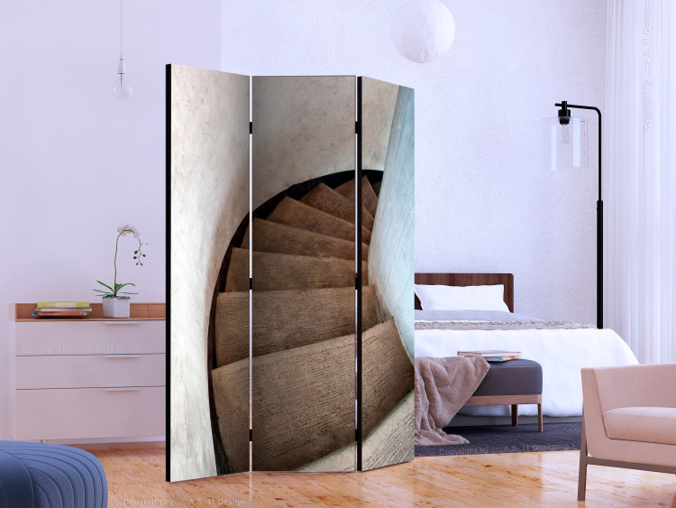 Room Divider Winding Stairs (3-piece) - architecture in shades of brown and gray 133040 additionalImage 2