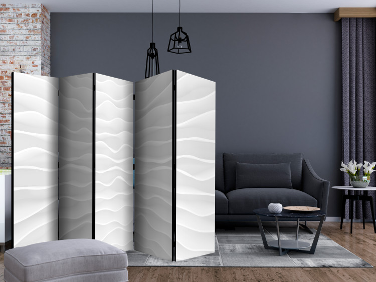Room Divider Origami Wall II (5-piece) - white abstraction in paper waves 133240 additionalImage 4