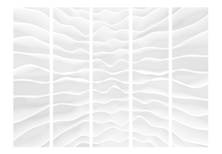 Room Divider Origami Wall II (5-piece) - white abstraction in paper waves 133240 additionalImage 3