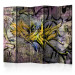 Room Divider Screen Stunning Graffiti II (5-piece) - urban abstraction with inscriptions 133340
